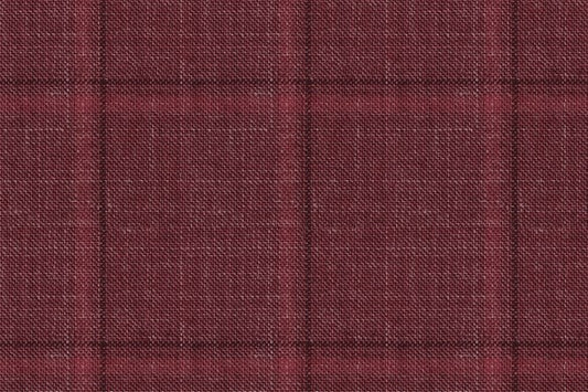 Dormeuil Fabric Burgundy Check 33% Cashmere 29% Wool 29% Silk 9% Linen (Ref-794353)