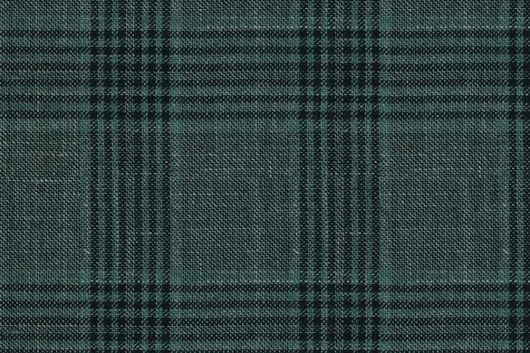 Dormeuil Fabric Green Check 38% Cashmere 29% Wool 25% Silk 8% Linen (Ref-794359)