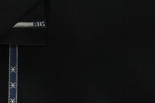 Dormeuil Fabric Black Herringbone 92% Cashmere 8% Silk (Ref-798110)