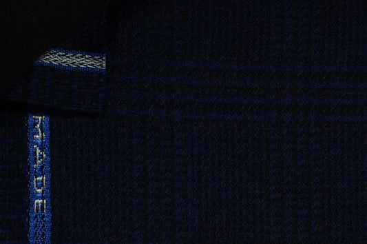 Dormeuil Fabric Navy Check 100% Cashmere (Ref-798202)