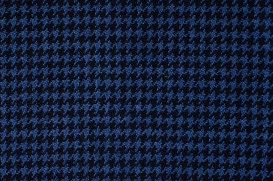 Dormeuil Fabric Blue Houndstooth 100% Cashmere (Ref-798205)