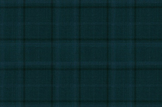 Dormeuil Fabric Green Check 100% Wool (Ref-838101)