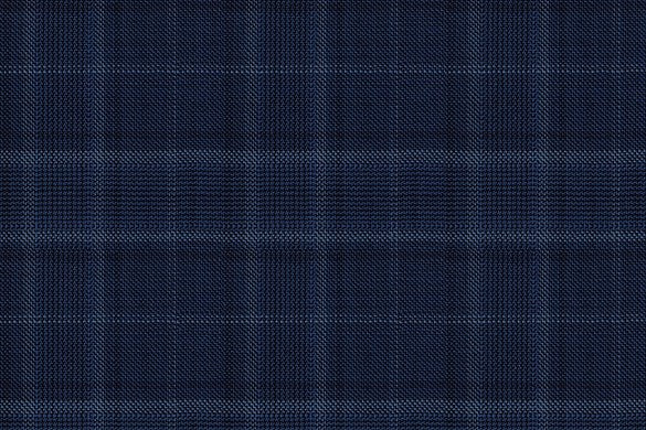 Dormeuil Fabric Blue Check 100% Wool (Ref-838102)