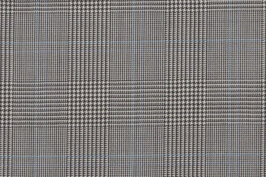 Dormeuil Fabric Black/White Check 100% Wool (Ref-838136)
