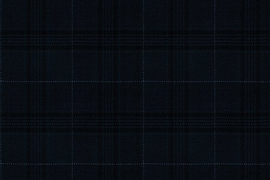 Dormeuil Fabric Navy Check 100% Wool (Ref-838141)