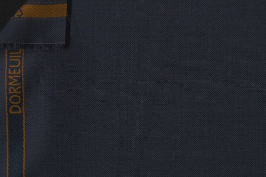 Dormeuil Fabric Blue Semi Plain 100% Wool (Ref-838158)