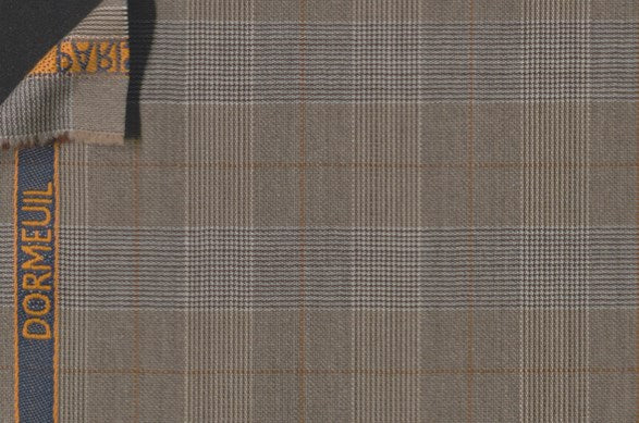 Dormeuil Fabric Beige Check 100% Wool (Ref-838188)