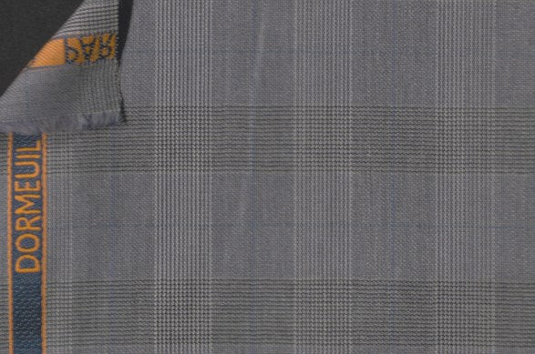 Dormeuil Fabric Blue Check 100% Wool (Ref-838189)