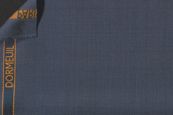 Dormeuil Fabric Blue Check 100% Wool (Ref-838194)