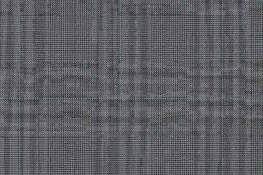 Dormeuil Fabric Blue Check 100% Wool (Ref-838195)