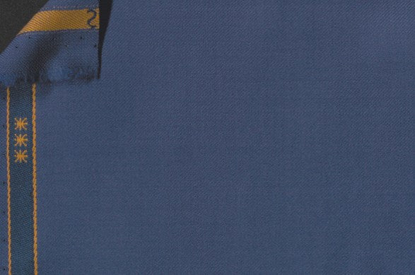 Dormeuil Fabric Blue Plain 100% Wool (Ref-838514)