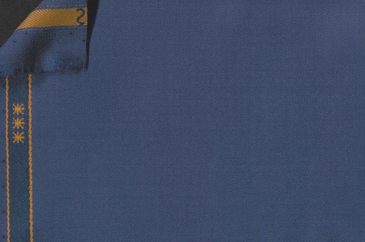 Dormeuil Fabric Blue Plain 100% Wool (Ref-838514)