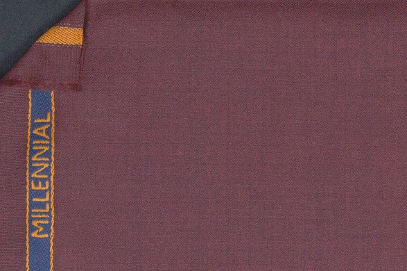 Dormeuil Fabric Burgundy Plain 100% Wool (Ref-839003)