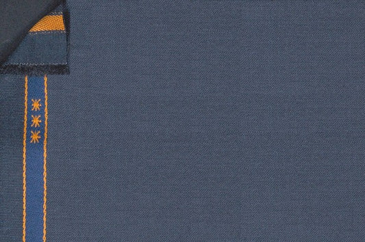 Dormeuil Fabric Blue Plain 100% Wool (Ref-839119)