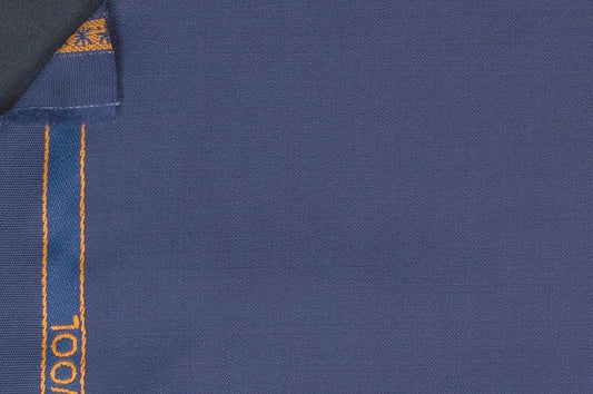Dormeuil Fabric Blue Plain 100% Wool (Ref-839122)