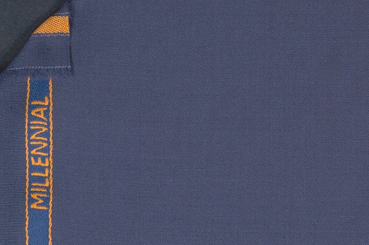 Dormeuil Fabric Navy Plain 100% Wool (Ref-839123)