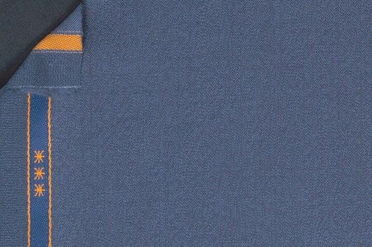 Dormeuil Fabric Blue Plain 100% Wool (Ref-839152)