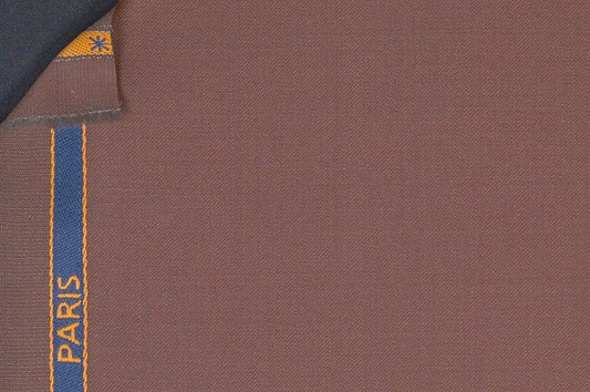 Dormeuil Fabric Brown Plain 100% Wool (Ref-839176)