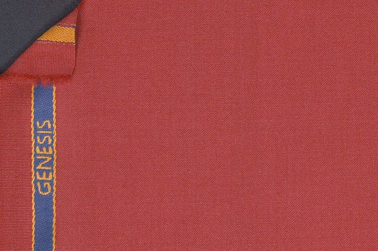 Dormeuil Fabric Red Plain 100% Wool (Ref-839179)