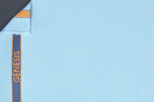 Dormeuil Fabric Blue Plain 100% Wool (Ref-839181)