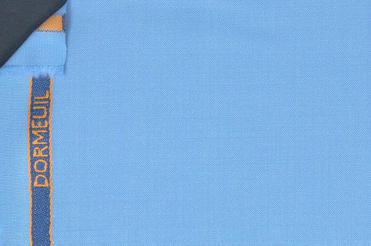Dormeuil Fabric Blue Plain 100% Wool (Ref-839187)