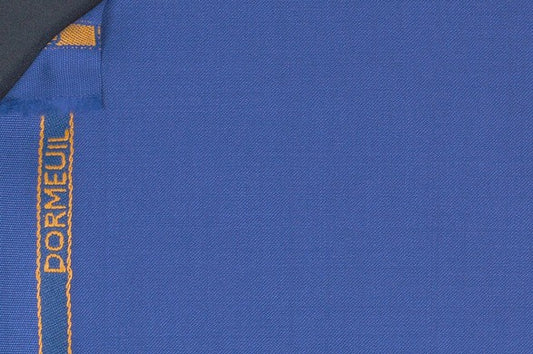 Dormeuil Fabric Blue Plain 100% Wool (Ref-839189)