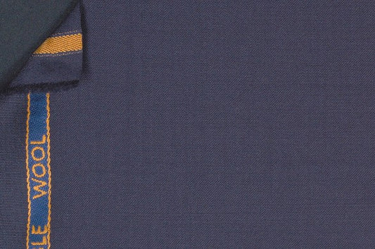 Dormeuil Fabric Navy Plain 100% Wool (Ref-839191)