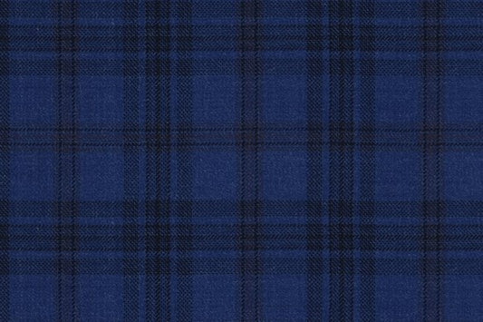Dormeuil Fabric Blue Check 100% Wool (Ref-842008)