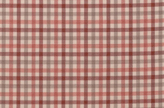 Dormeuil Fabric Red Check 100% Wool (Ref-842013)