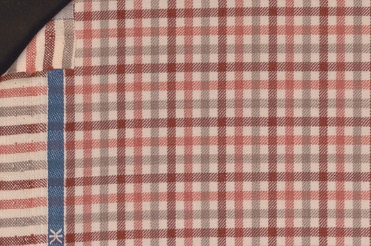 Dormeuil Fabric Burgundy Check 100% Wool (Ref-842013)