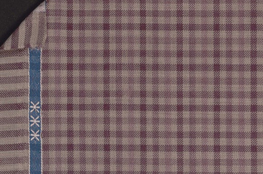 Dormeuil Fabric Purple Check 100% Wool (Ref-842014)