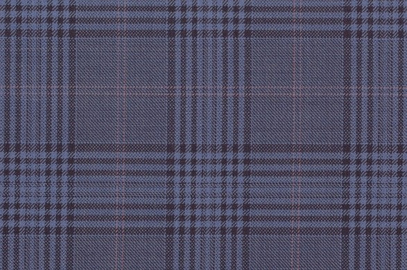 Dormeuil Fabric Blue Check 100% Wool (Ref-842016)