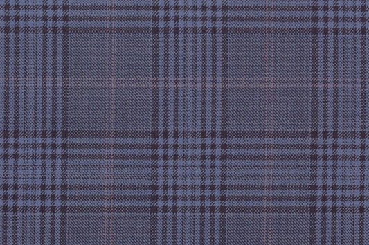 Dormeuil Fabric Blue Check 100% Wool (Ref-842016)