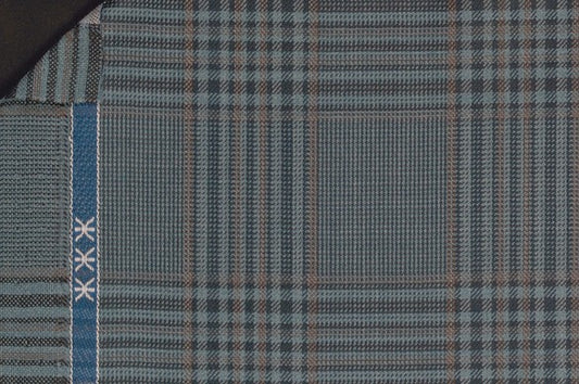 Dormeuil Fabric Green Check 100% Wool (Ref-842020)