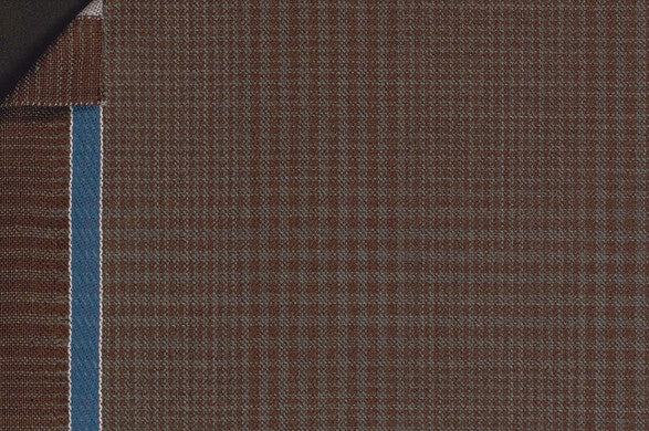 Dormeuil Fabric Brown Check 100% Wool (Ref-842021)