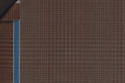 Dormeuil Fabric Brown Check 100% Wool (Ref-842021)