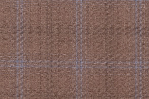 Dormeuil Fabric Brown Check 100% Wool (Ref-842022)