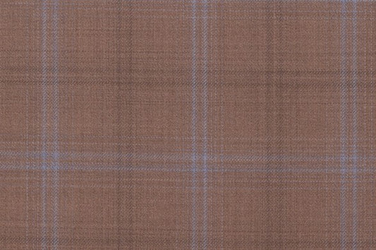 Dormeuil Fabric Brown Check 100% Wool (Ref-842022)