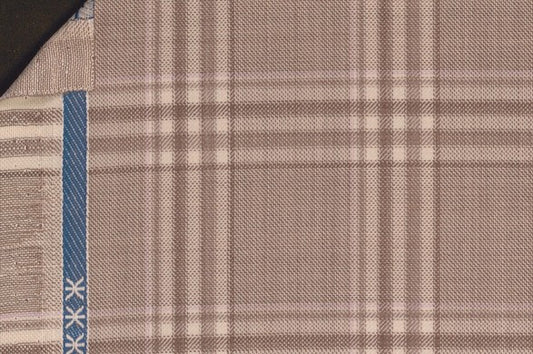 Dormeuil Fabric Beige Check 100% Wool (Ref-842023)