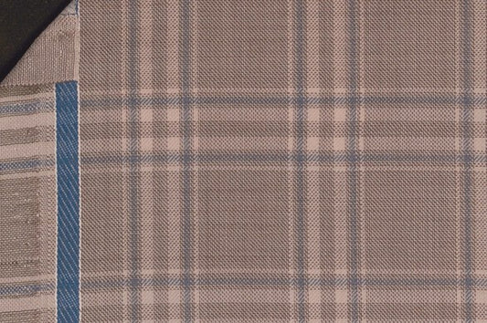 Dormeuil Fabric Beige Check 100% Wool (Ref-842024)