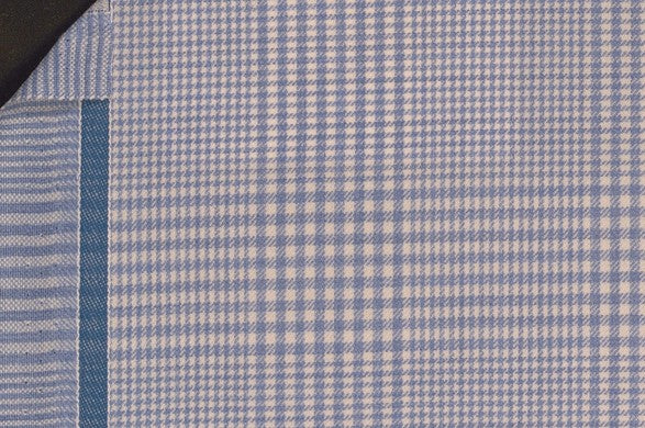 Dormeuil Fabric Blue Check 100% Wool (Ref-842025)