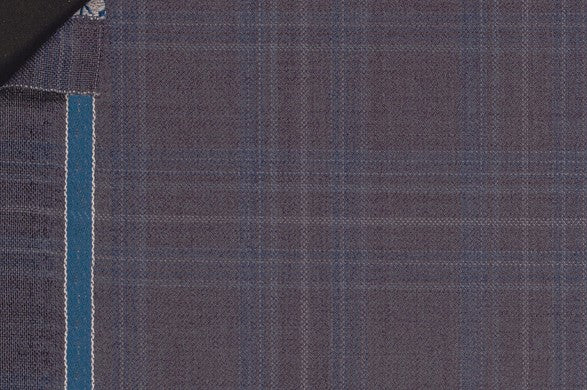 Dormeuil Fabric Blue Check 100% Wool (Ref-842026)