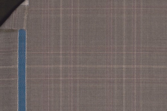 Dormeuil Fabric Grey Check 100% Wool (Ref-842027)