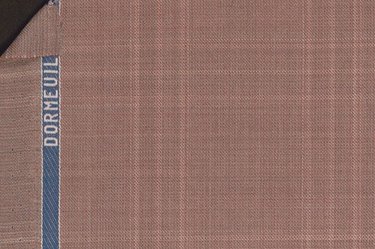 Dormeuil Fabric Burgundy Check 100% Wool (Ref-842028)