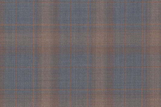 Dormeuil Fabric Blue Check 100% Wool (Ref-842029)