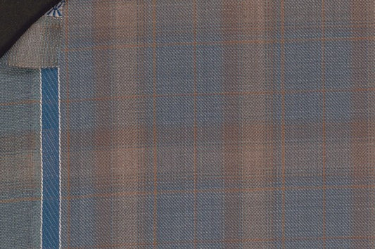 Dormeuil Fabric Blue Check 100% Wool (Ref-842029)