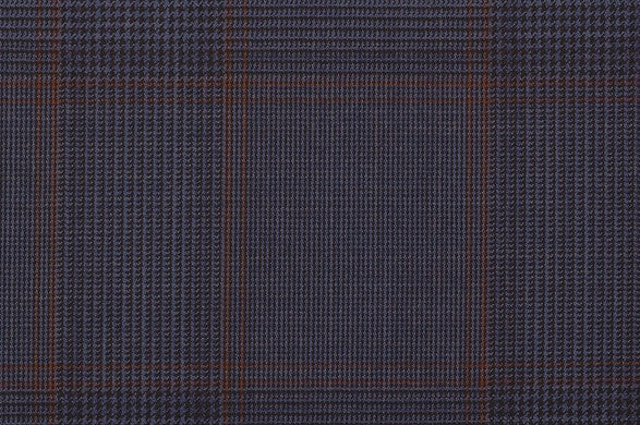 Dormeuil Fabric Navy Check 100% Wool (Ref-842031)