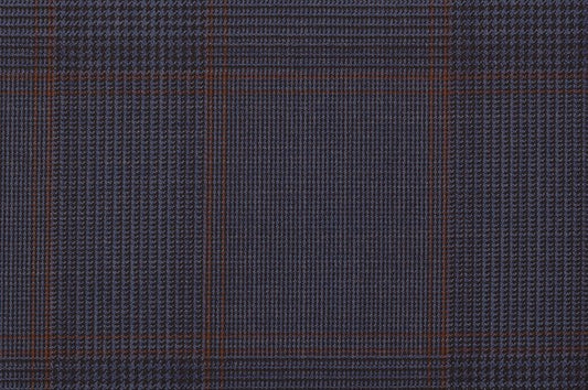 Dormeuil Fabric Navy Check 100% Wool (Ref-842031)
