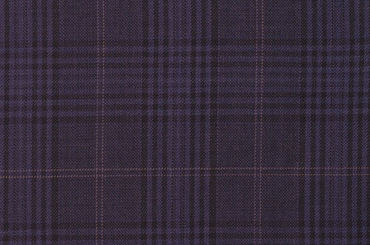 Dormeuil Fabric Navy Check 100% Wool (Ref-842032)