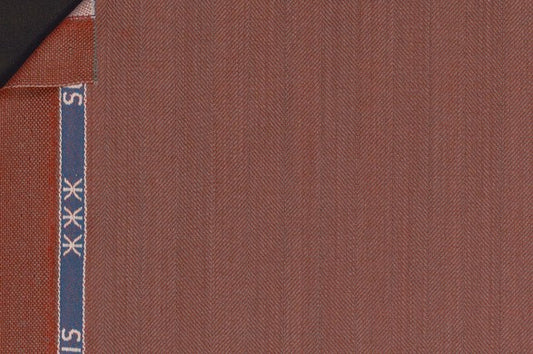 Dormeuil Fabric Red Herringbone 100% Wool (Ref-842037)